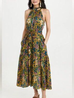 Cleobella Luella Ankle Dress (Teal Floral) XL